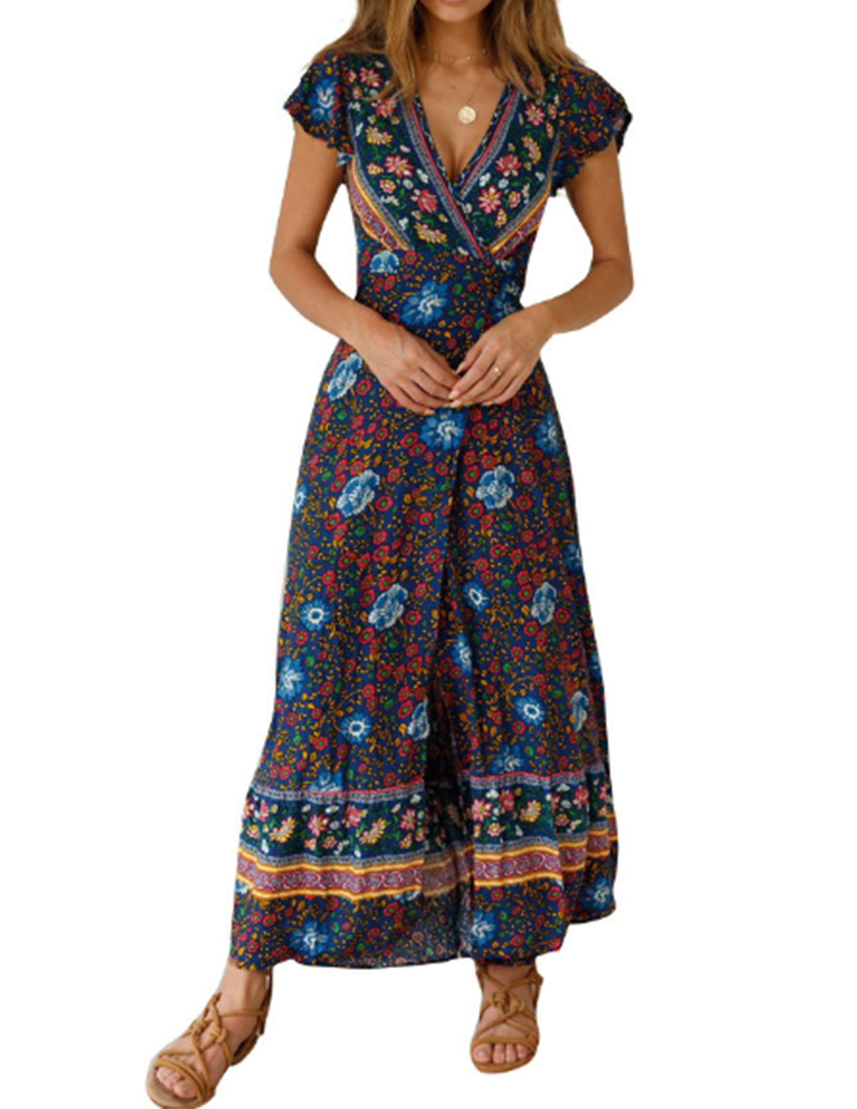 Comfortable Cool Split Bohemian Sexy Print Dress