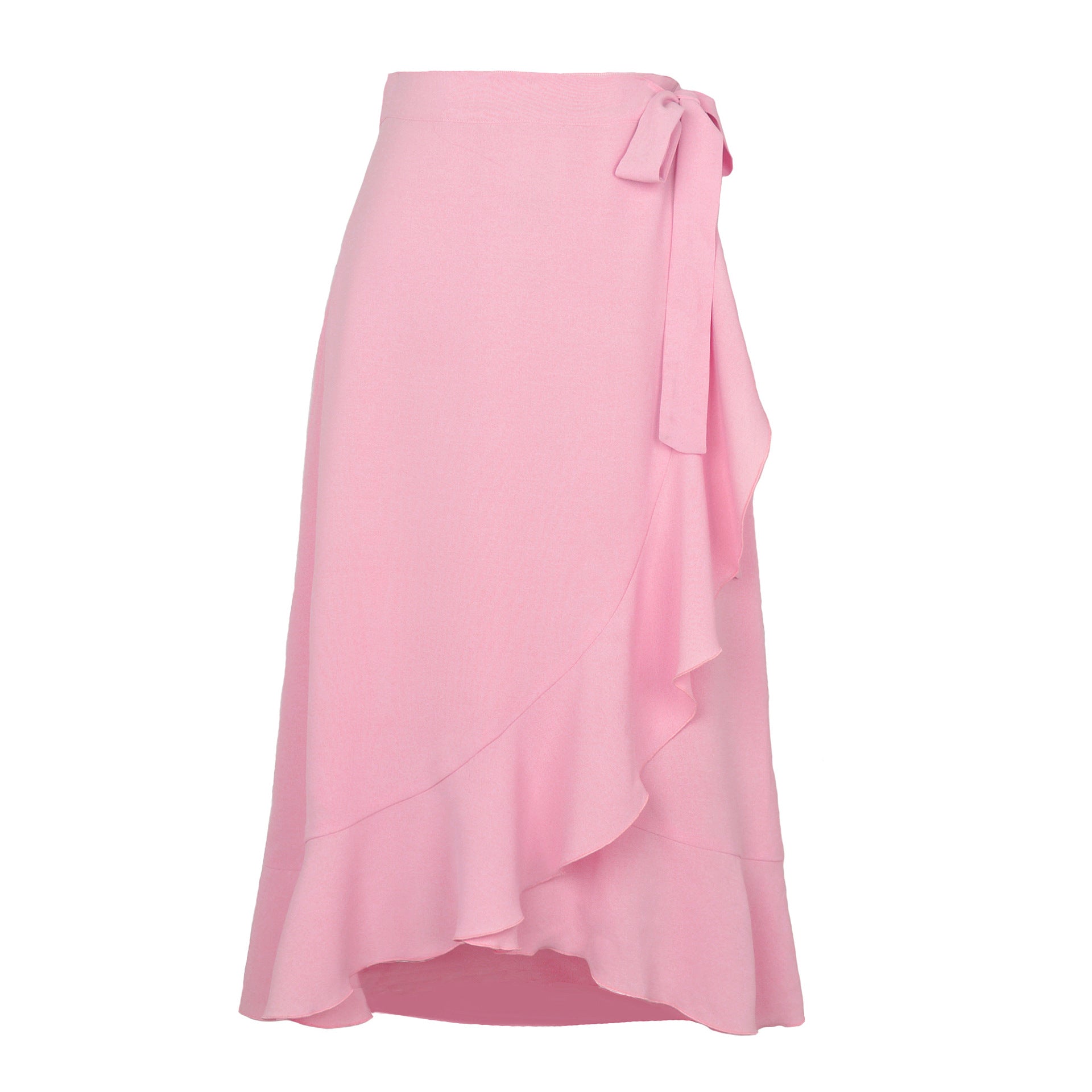 High Waist Wrap Vacation Style Ruffled Irregular Long Skirts