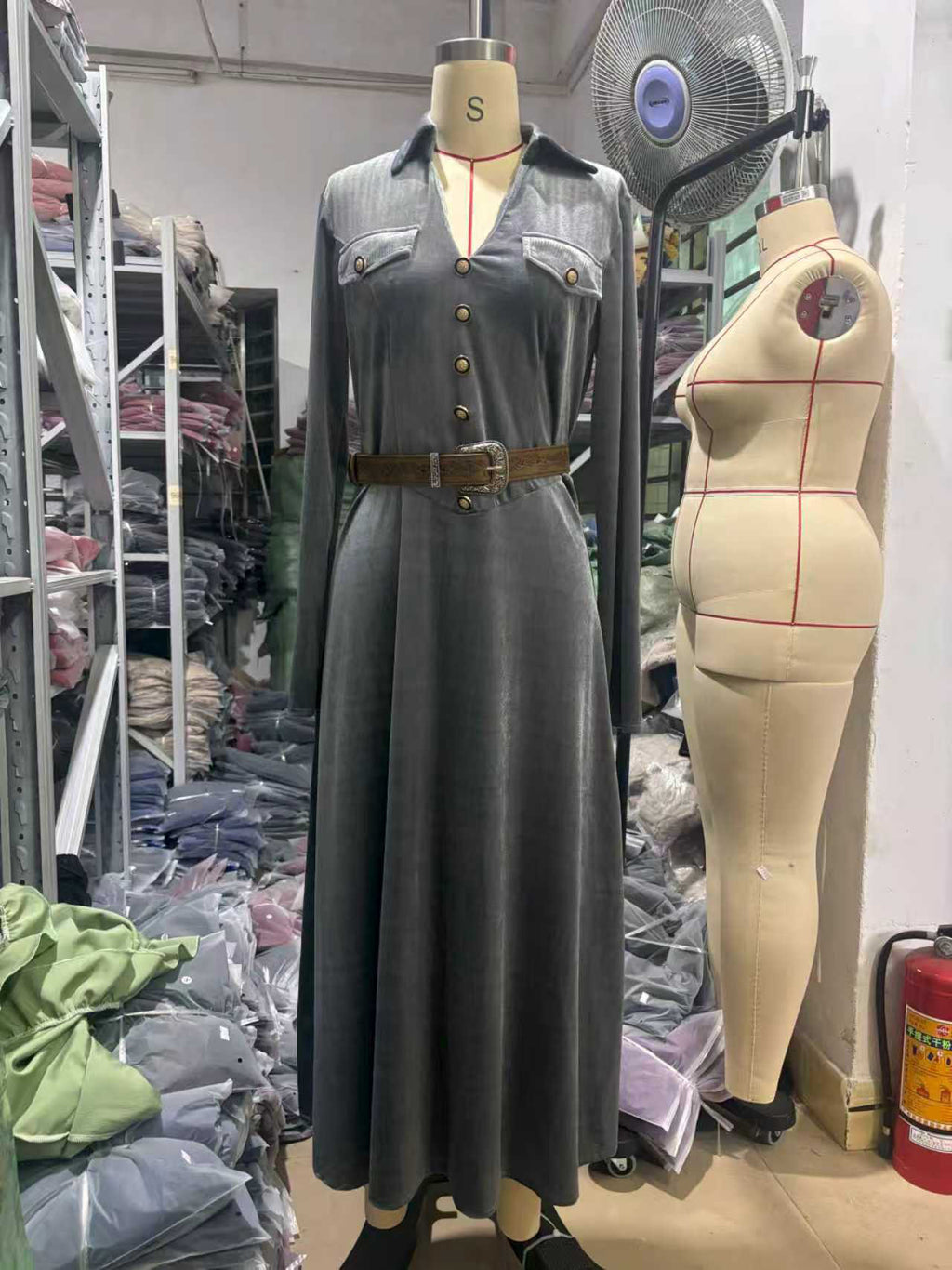 Comfortable Western Bohemian Elegant Veet Belt Dress