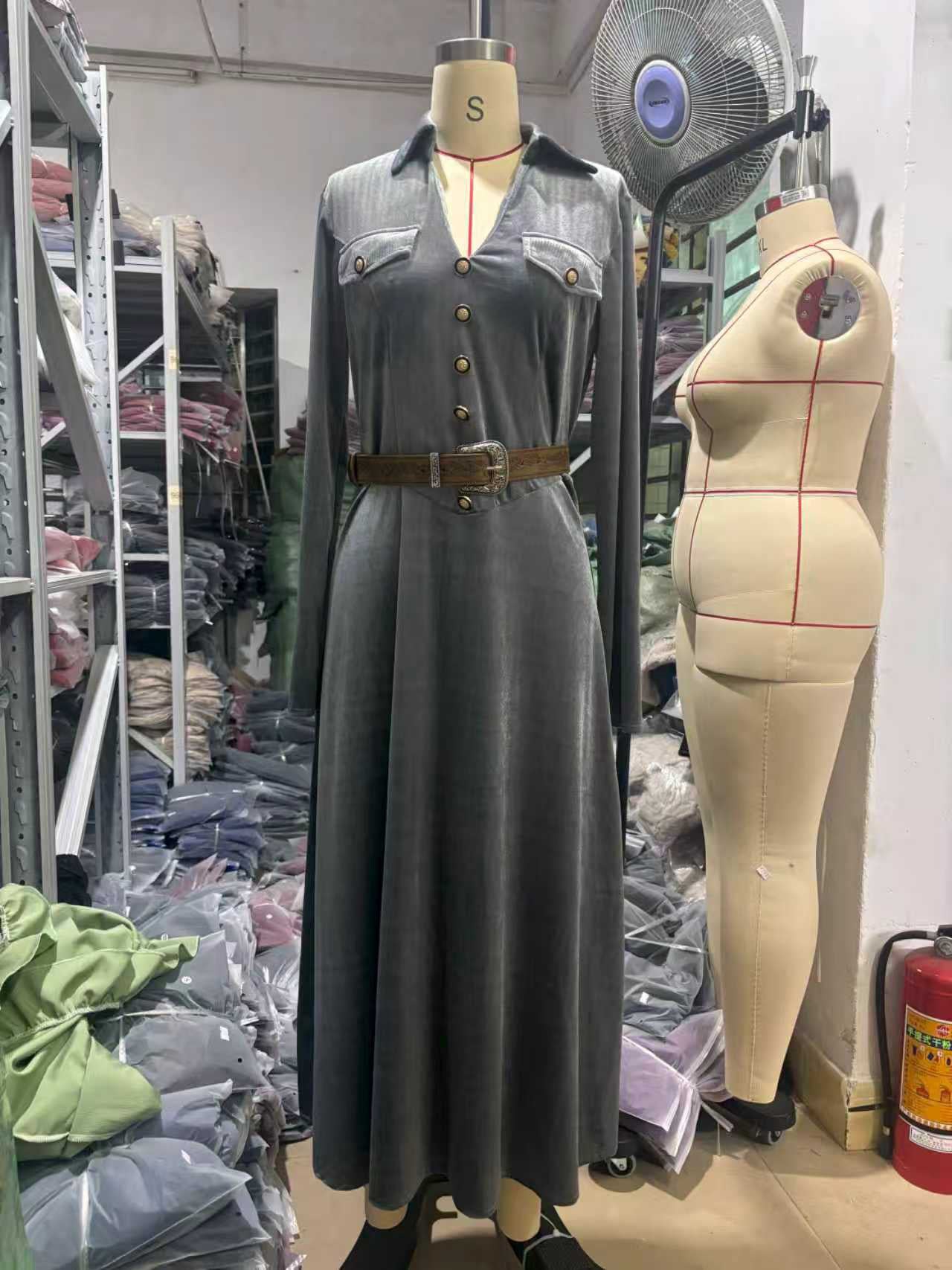 Comfortable Western Bohemian Elegant Veet Belt Dress
