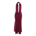 Women's Winter Fashion Sexy Halter Deep Backless Split Dress