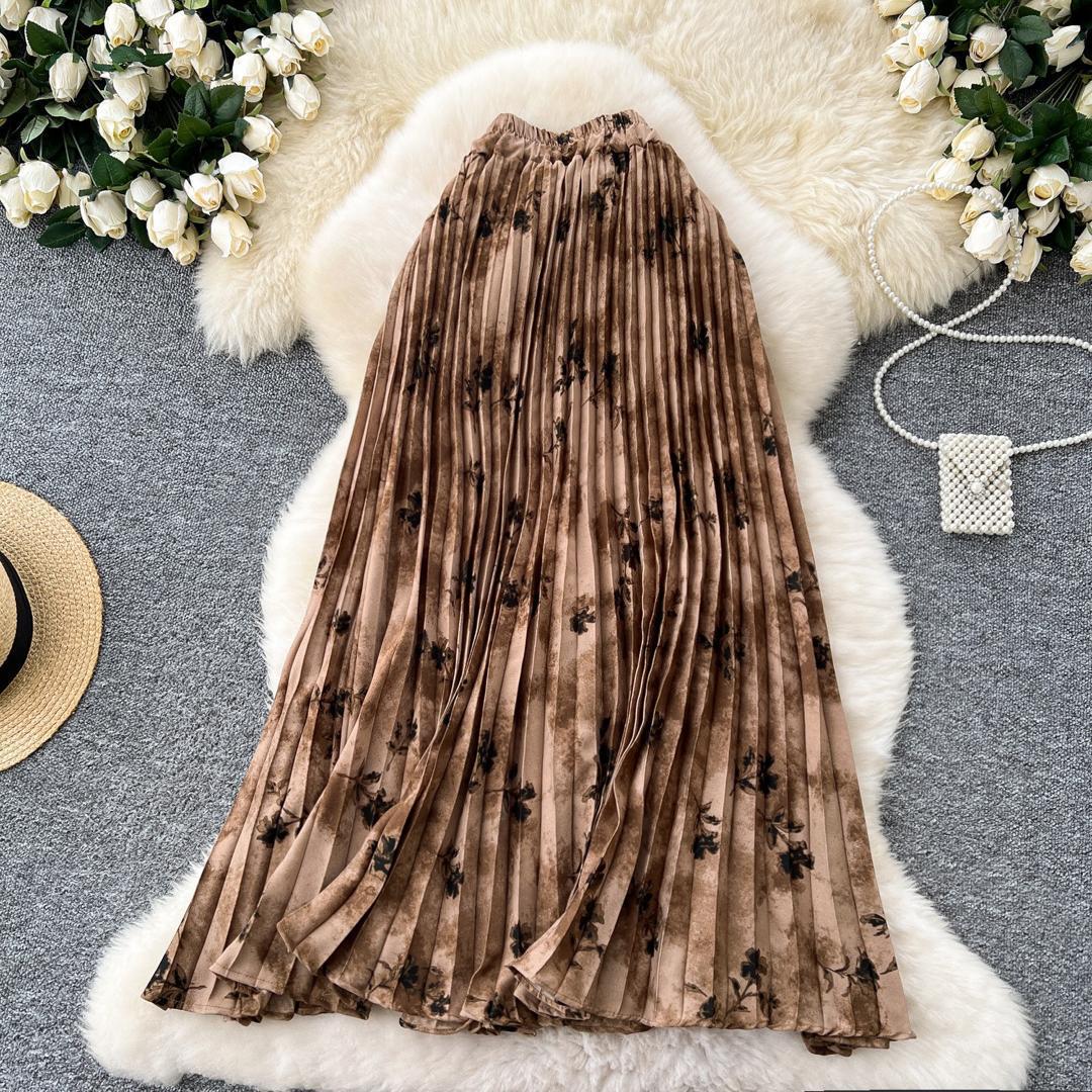 Chiffon Covering Ethereal Swing Umbrella Fold Floral Skirts