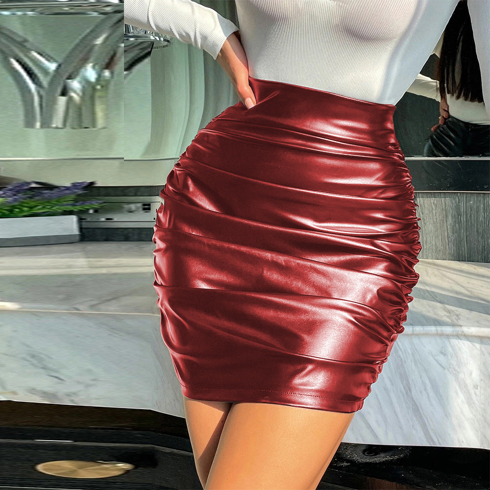 Women's Pleated Zipper High Waist Hip For Skirt