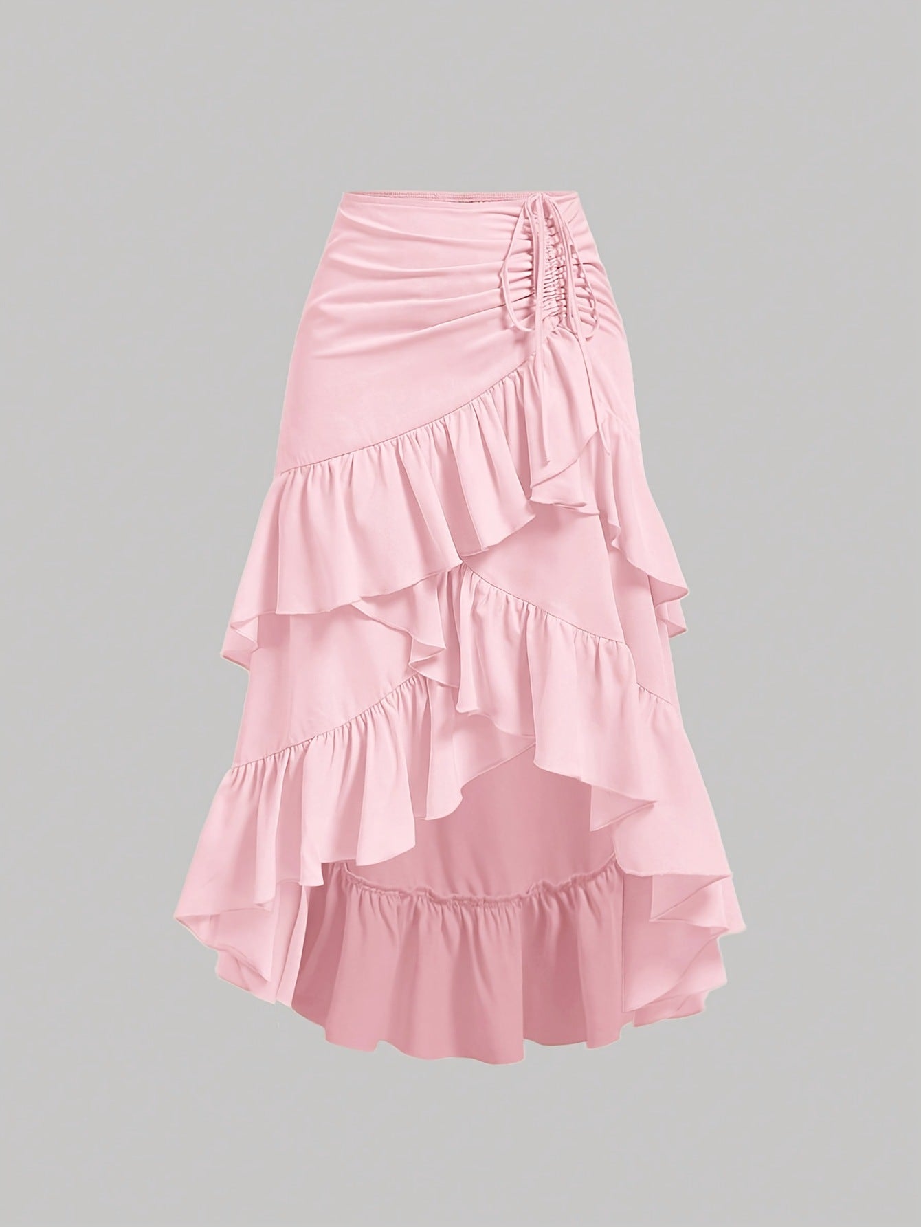 Women's Sweet Fresh High Waist Stitching Slimming Flounce Skirt