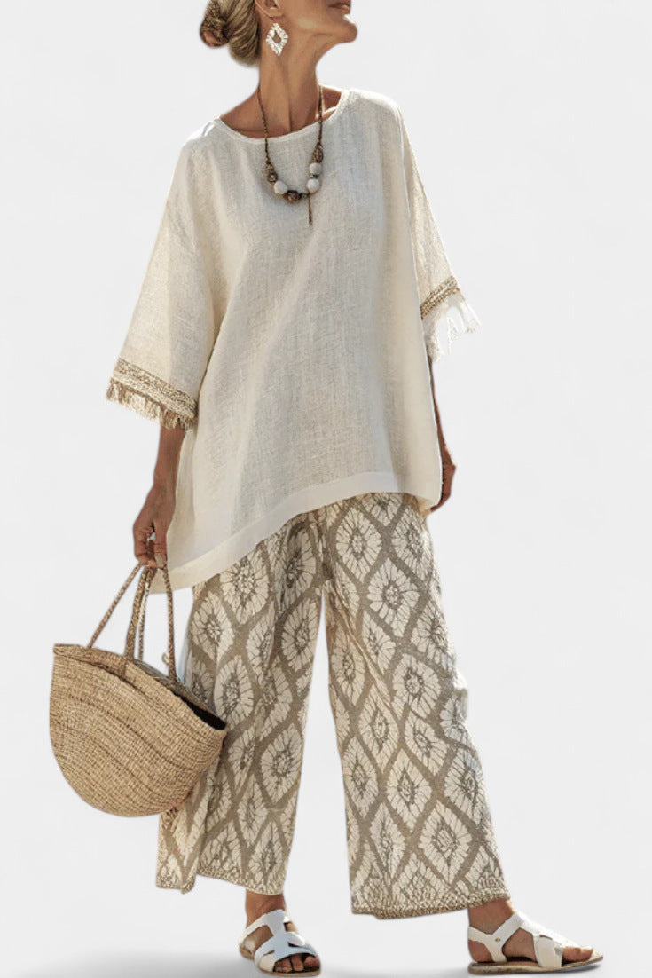 Women's Large Loose Casual Summer Fashion Seaside Blouse