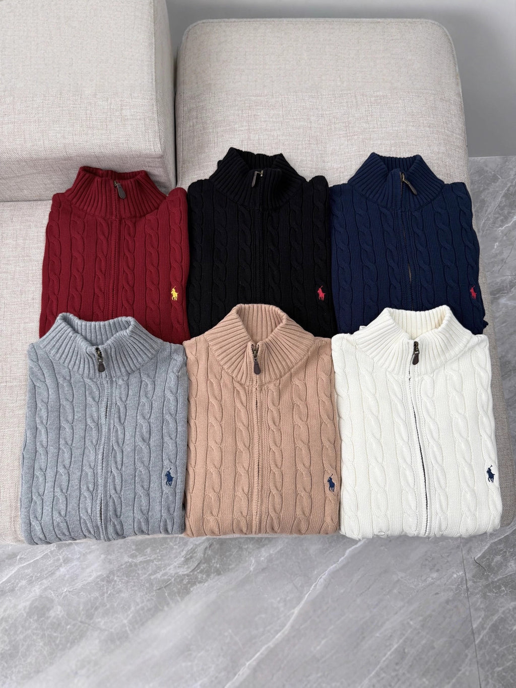Women's & Men's Twist Knitted With Full Zipper Pony Women's Sweater