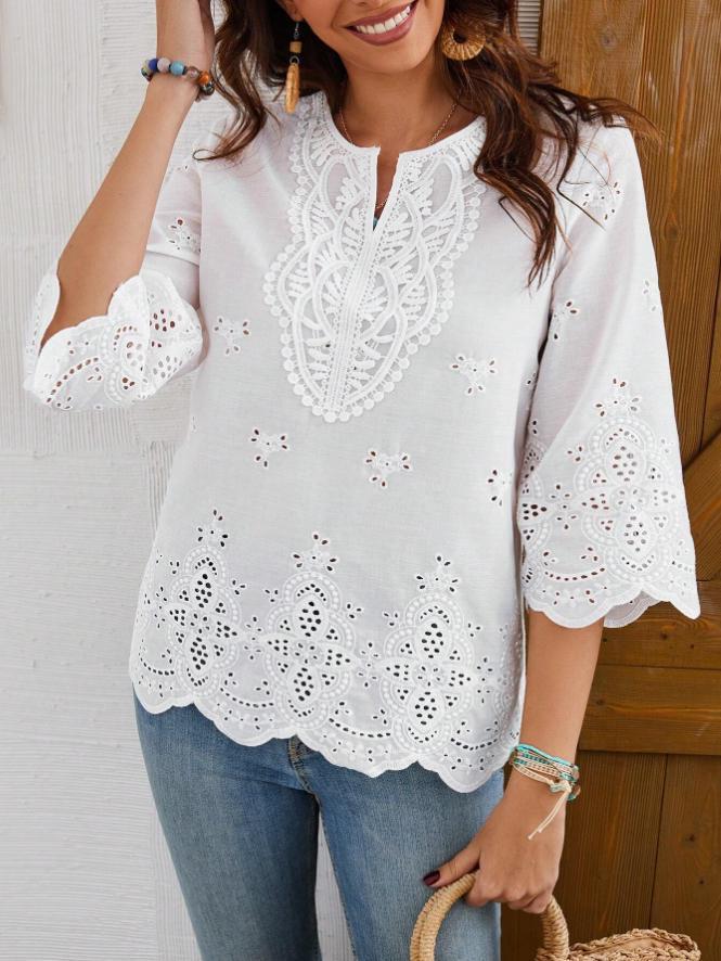 Attractive Fashion Sexy Lace Sleeve Shirt Blouse