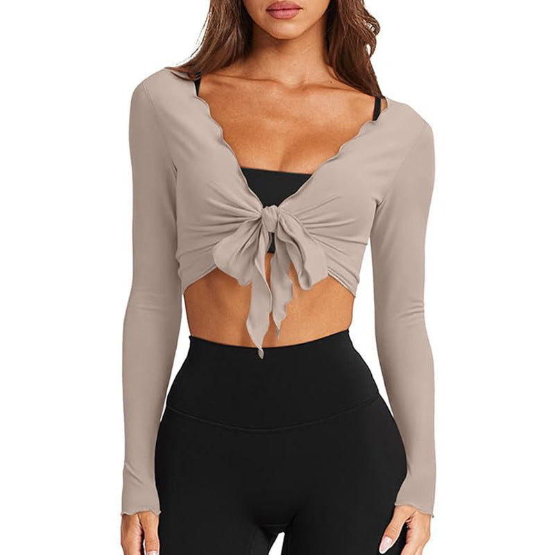 Women's Slim Fit Knot Fashion Long Sleeve Knitwear