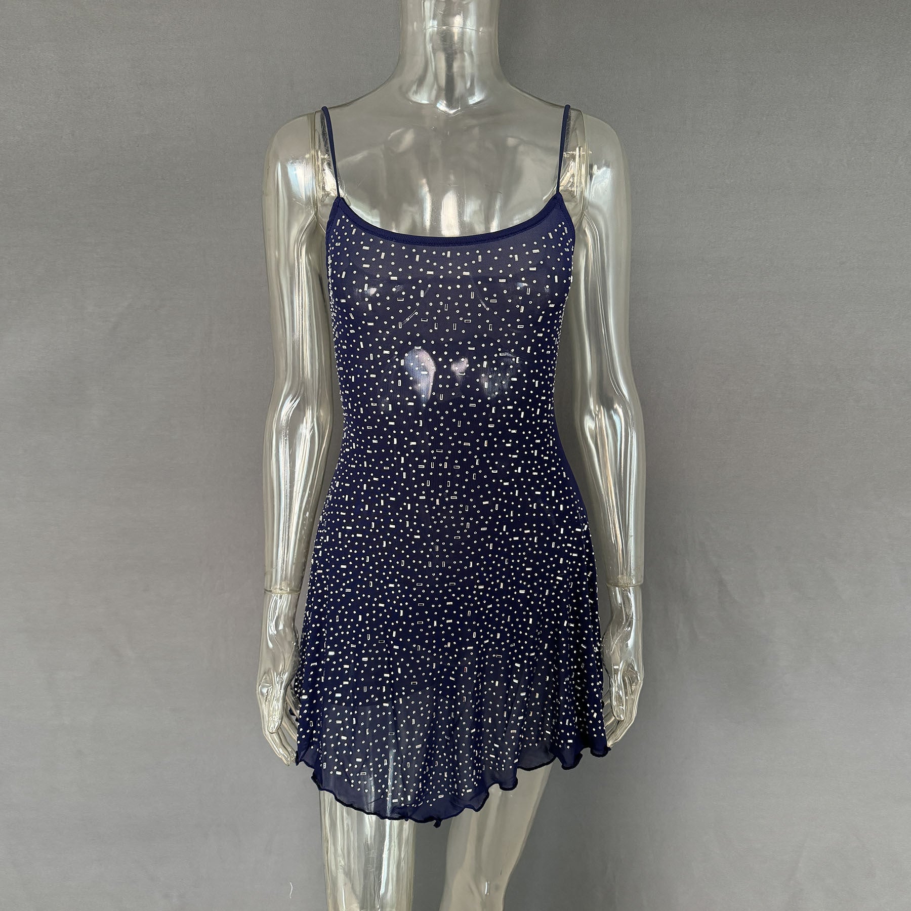 Popular Women's Party Hot Drilling Half Dress