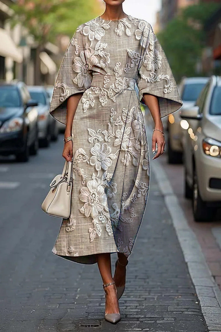 Classy Women's Floral Ocean Eternal Elegant Dress
