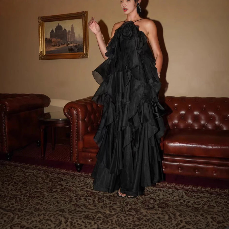 Women's Early Spring Laminated Decoration Elegant Dress