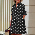 Elegant Polka Dot Collar Long Sleeve Blouse