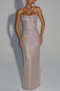 Versatile Cool Women's Sleeveless Sequined Long Dress
