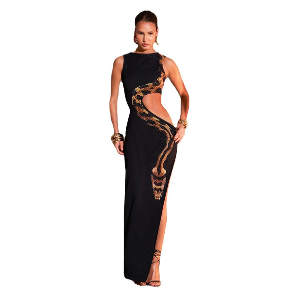 Women's Sleeveless Sexy Slim Fit Slit Long Dress