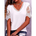 Women's Popular Lace Stitching Loose Sleeve Shorts