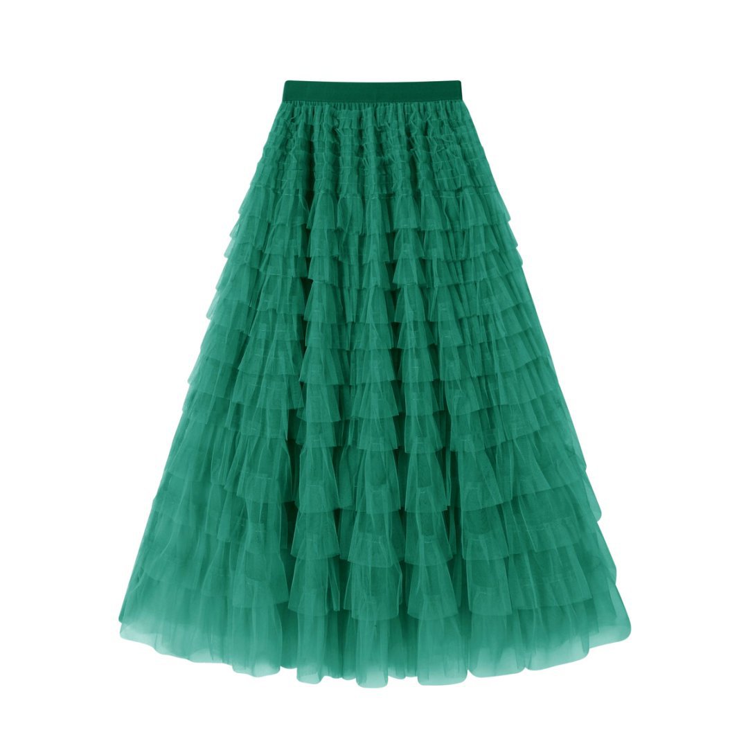 Women's Strictly Selected Summer Fashion Mesh Tiered Skirt
