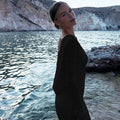 Pure Design Long Temperament Solid Color Slim Fit Dress