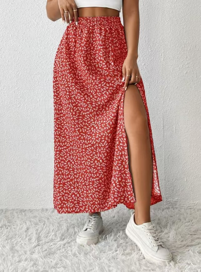 Holiday Oriented Fashion Casual Floral Print Skirt