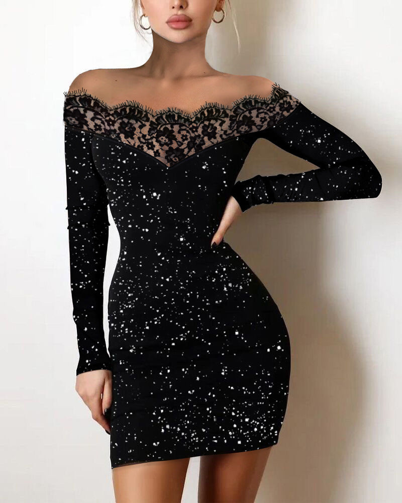Lace Hollow Flash Highlight Stretch Fabric Skirts