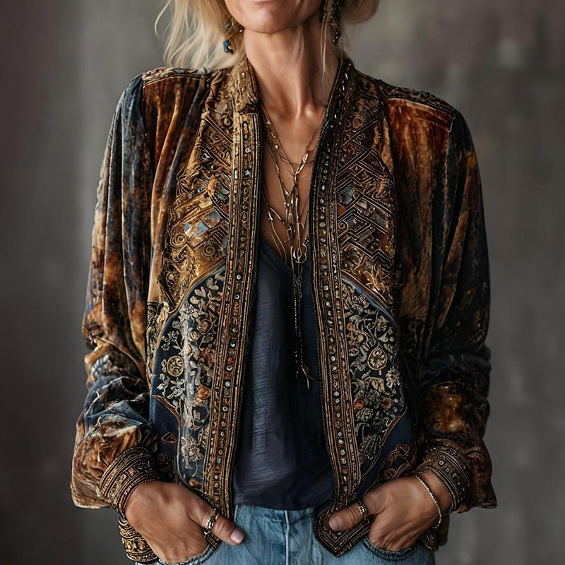 Women's Autumn Retro Bohemian Long Sleeve Blouse