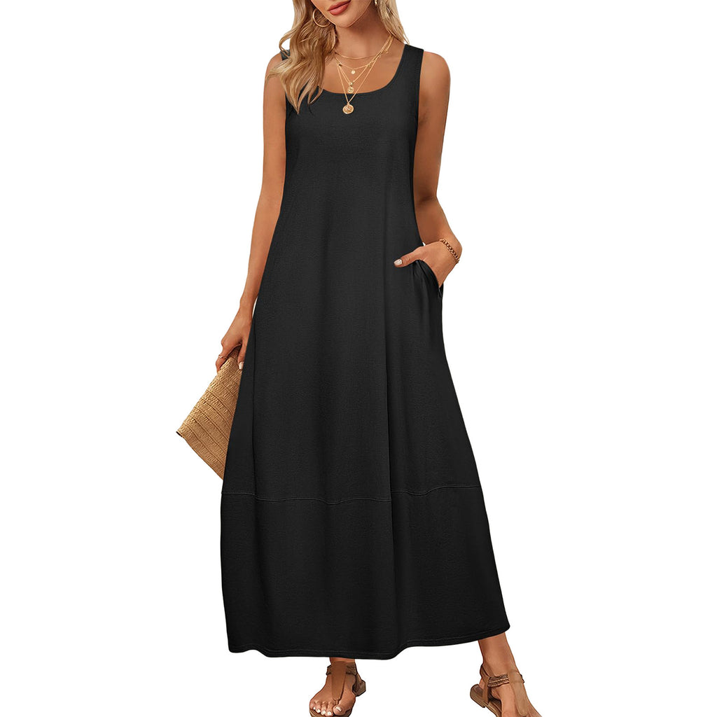 Women's Solid Color Pocket Sleeveless Casual Holiday Women's T-shirt