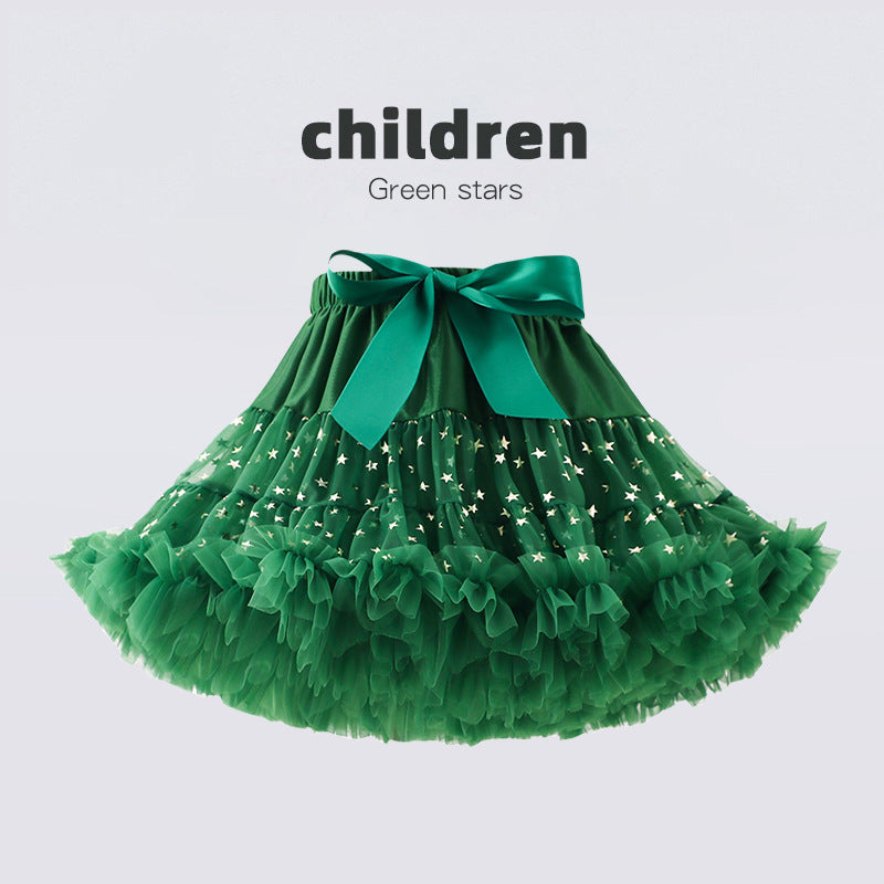Adult Christmas Tulle Dance Performance Pettiskirt Skirt