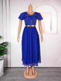 Women's Sexy Hip African Foam High Waist Dress