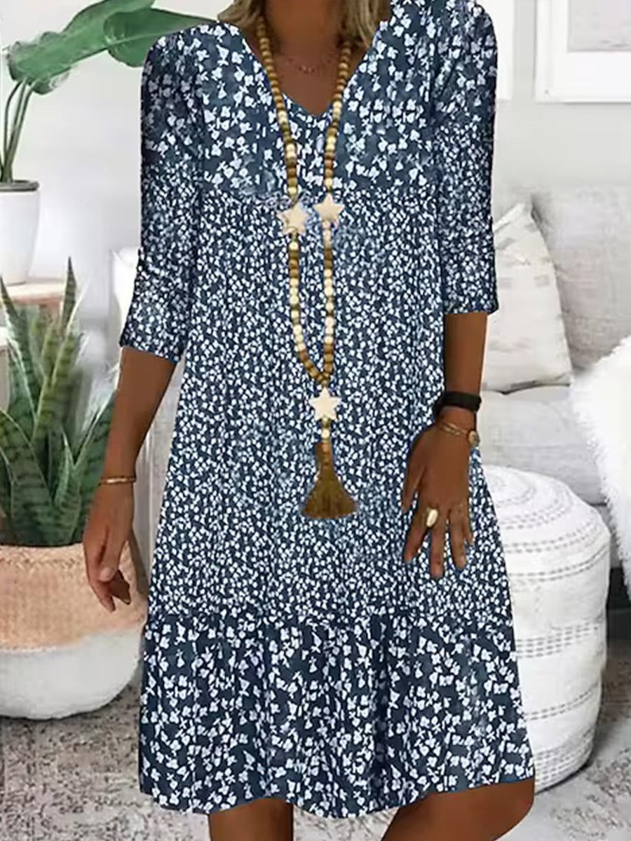 Creative Women's Summer Half Sleeves Mid-length Dress