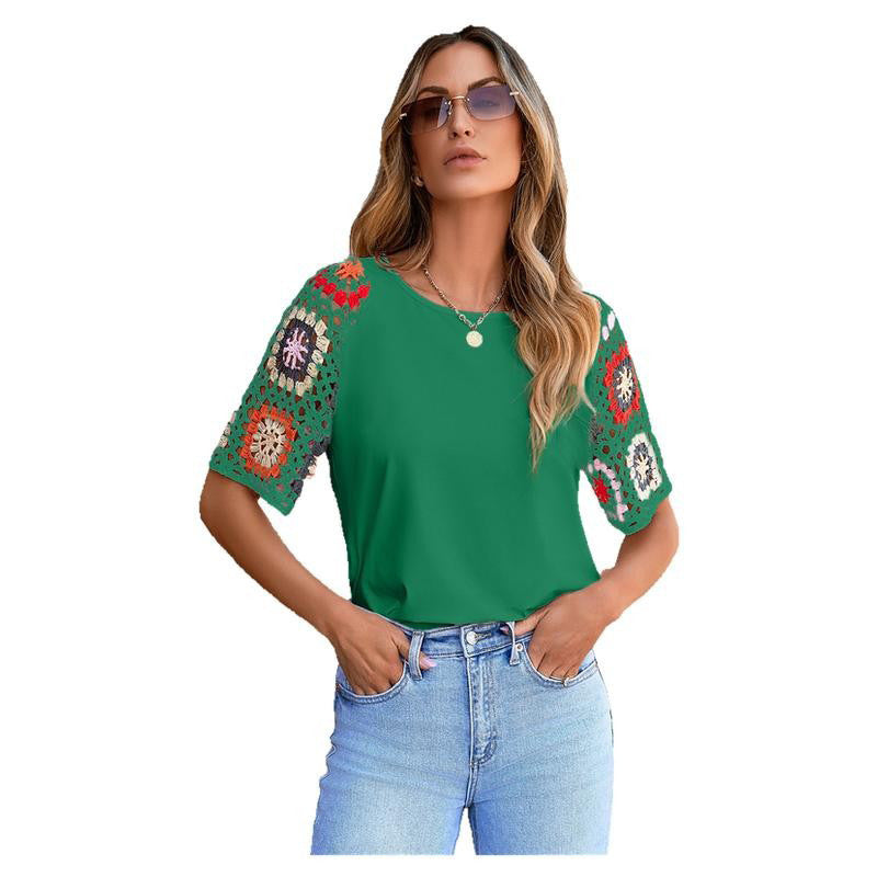 Women's Round Neck Half Sleeve Shirt Casual Women's T-shirt