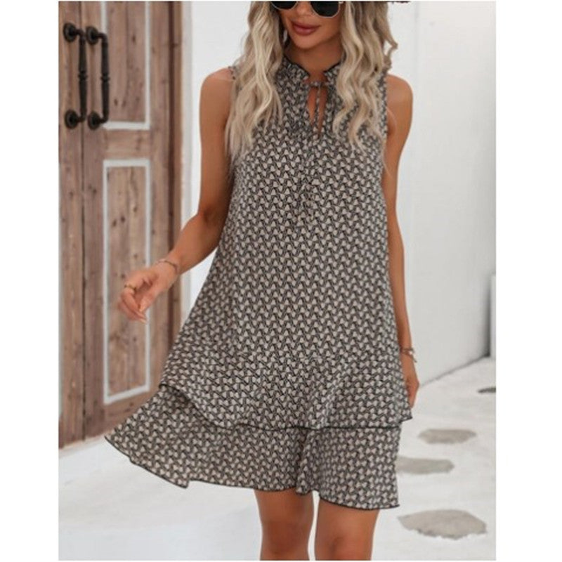 Pretty Charming Creative Bohemian Printed Sleeveless Dress