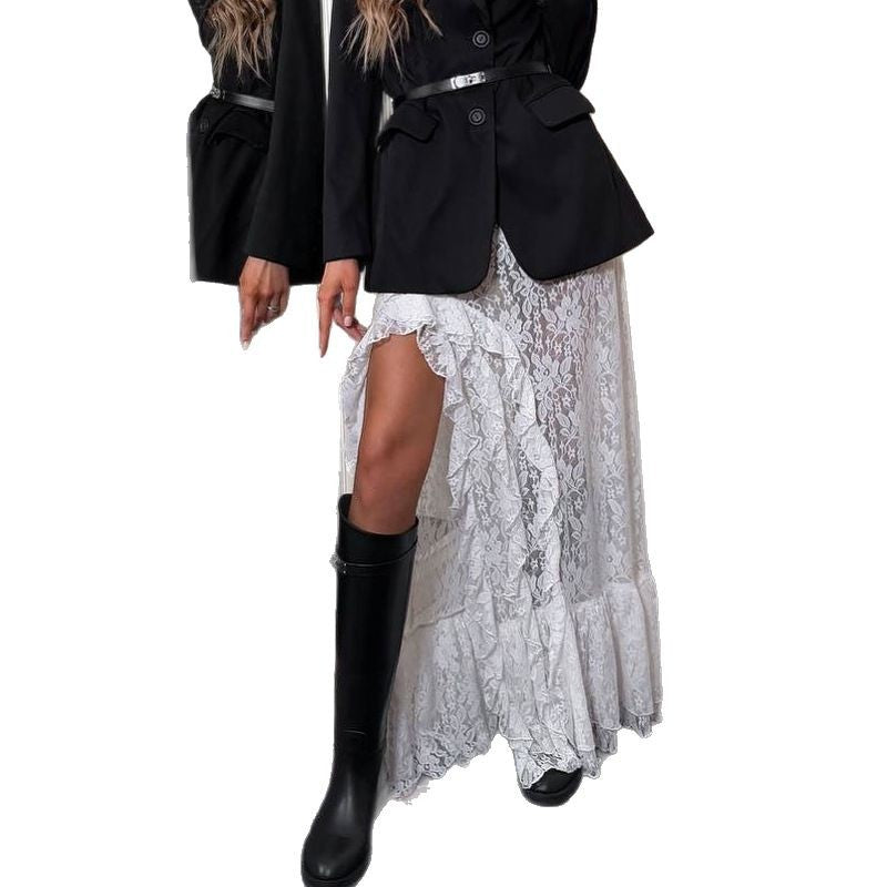 Women's Summer Versatile Slimming Irregular Lace Split Skirts