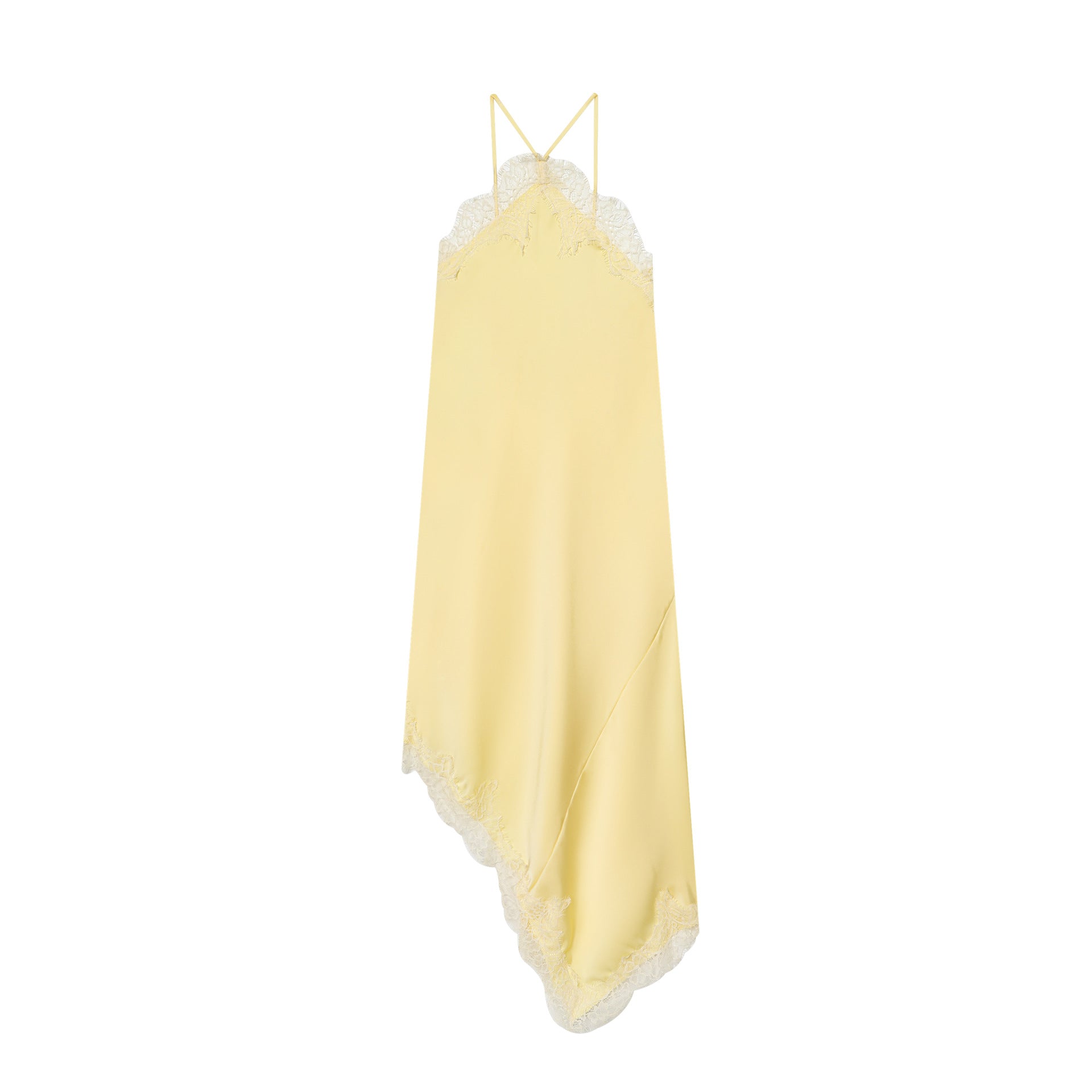 Women's Spring Pullover Sleeveless Lace Silk Satin Dress