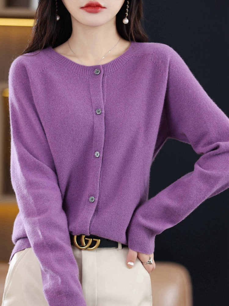 Women's Neck Knitted For Autumn Loose Long Sleeve Bottoming Women's Sweater