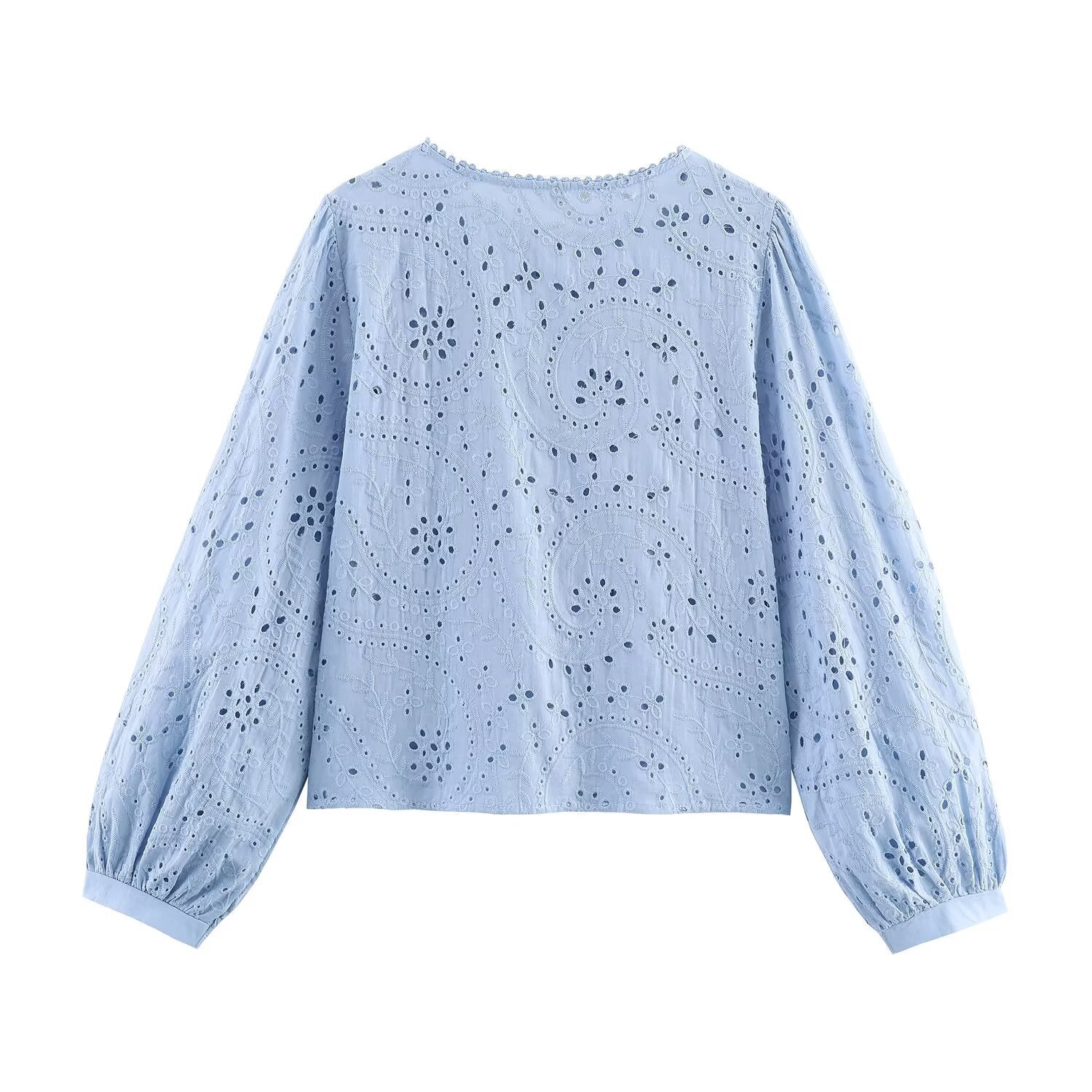 Women's Z Fashion Temperament Hollow Embroidered Shirt Blouse