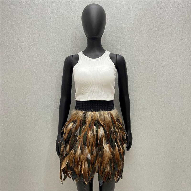 Classic Women's Feather Color Masquerade Fashion Skirts