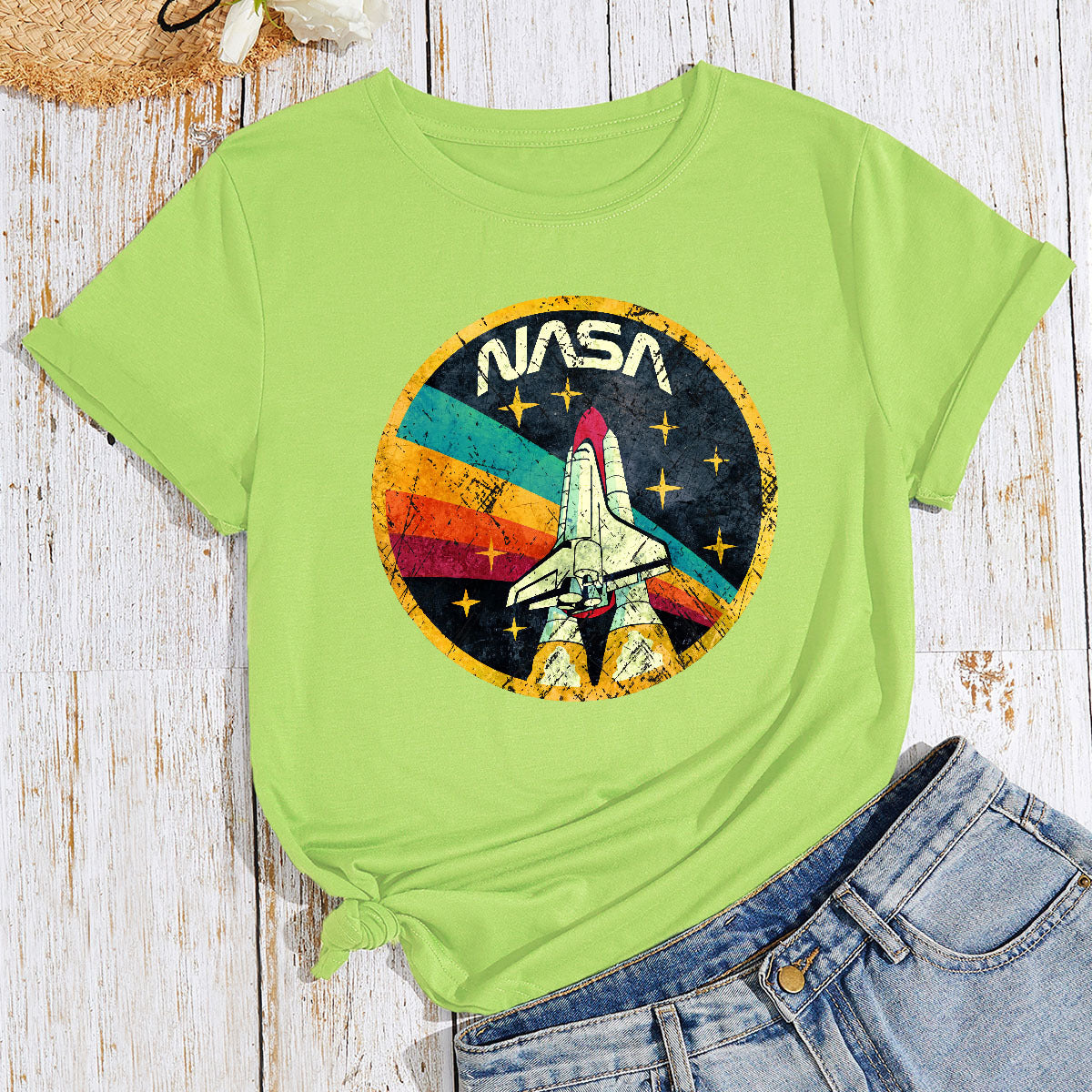 Women's Loose Round Neck Cotton Short-sleeved Women's T-shirt
