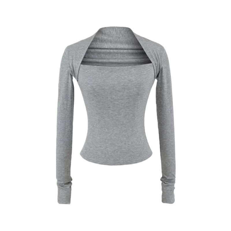 Women's Pure Desire Style Hot Square Collar Raglan Sleeve Slim Women's T-shirt