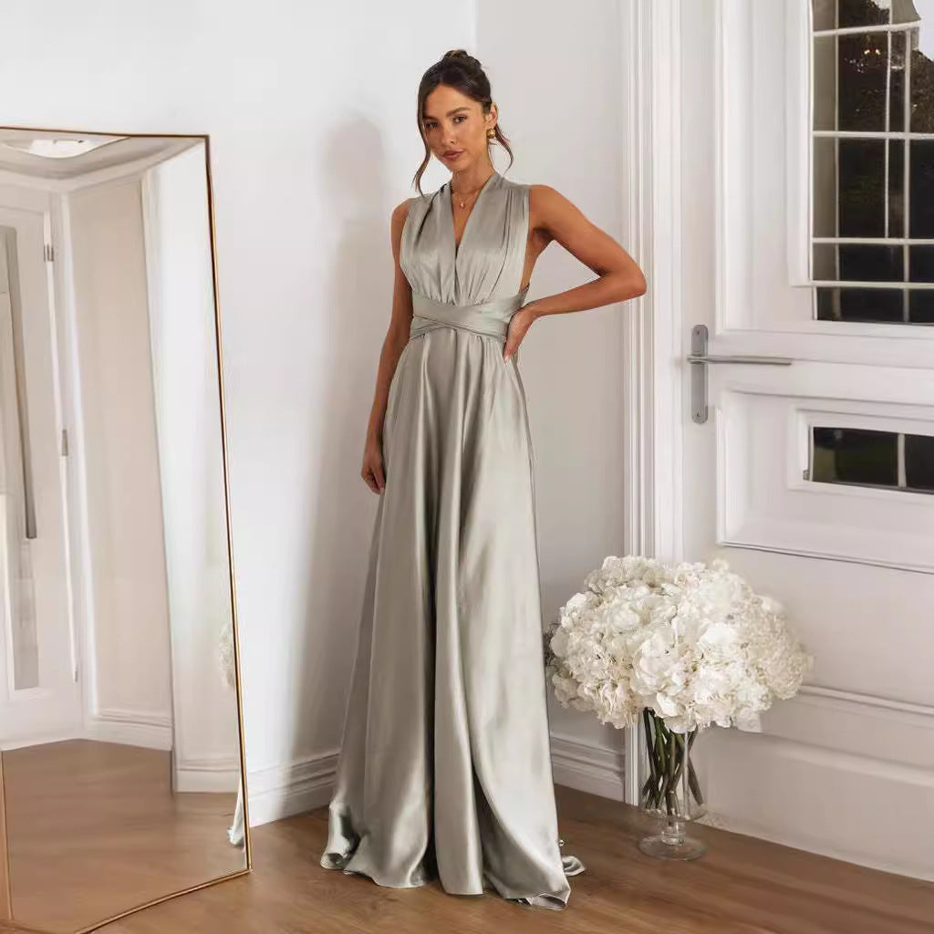 Summer Multiple Wear Rope Cross Backless Sexy Dress