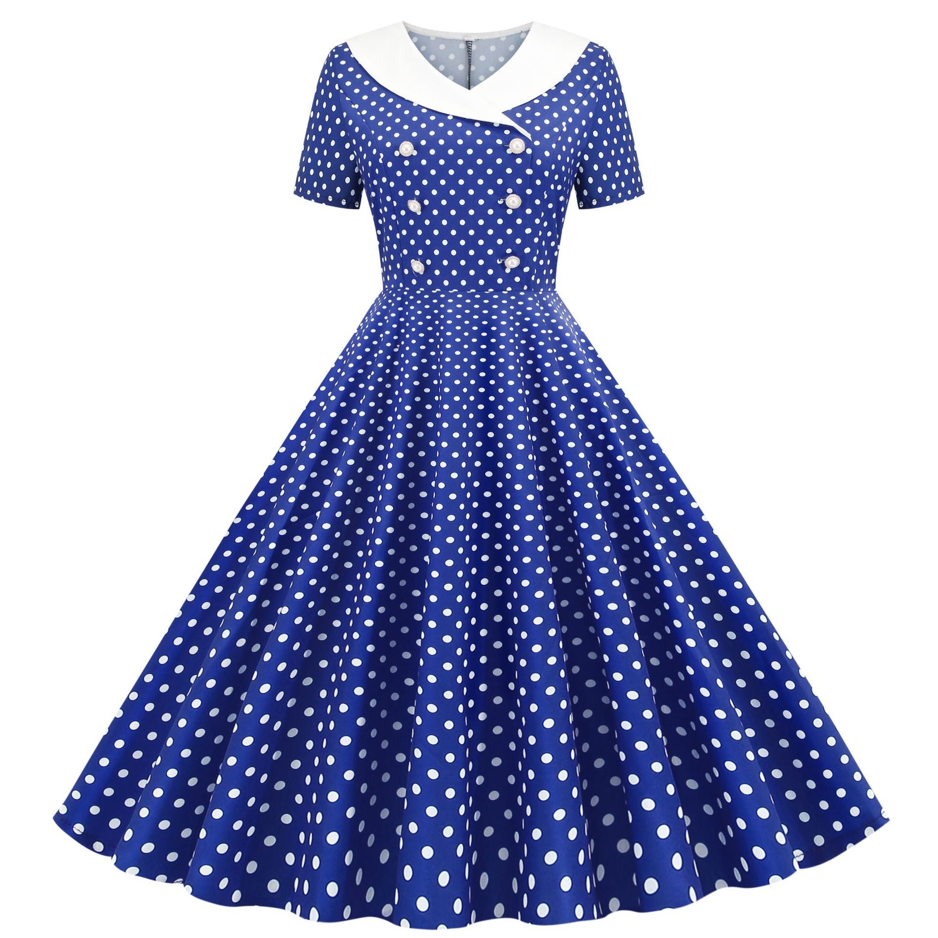 Comfortable Popular Polka Dot Print Swing Dress