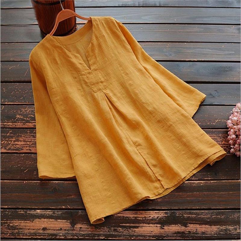 Women's Three-quarter Sleeve Solid Color Large Casual Tops