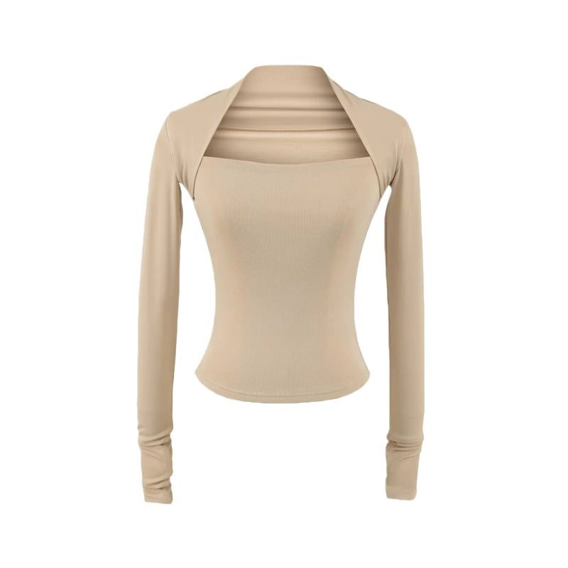 Women's Pure Desire Style Hot Square Collar Raglan Sleeve Slim Women's T-shirt