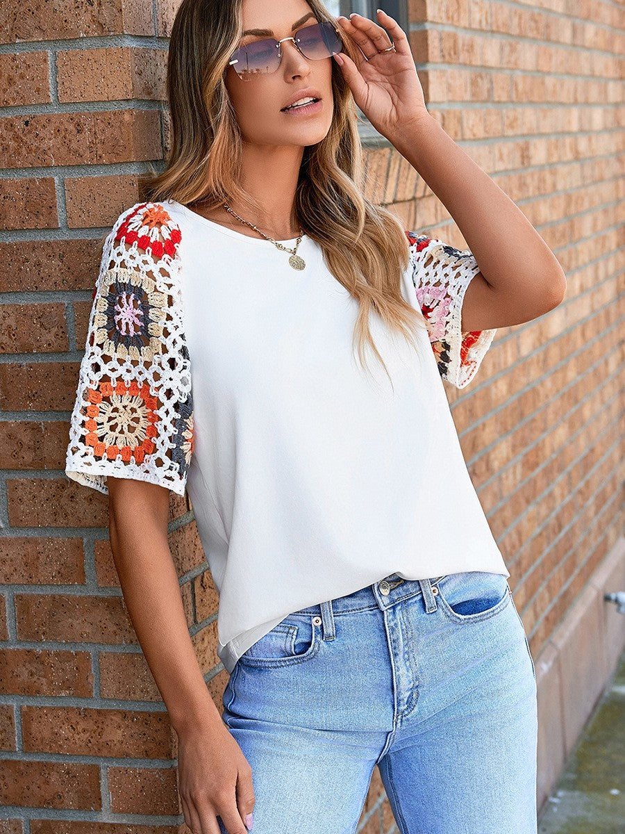 Women's Round Neck Half Sleeve Shirt Casual Women's T-shirt
