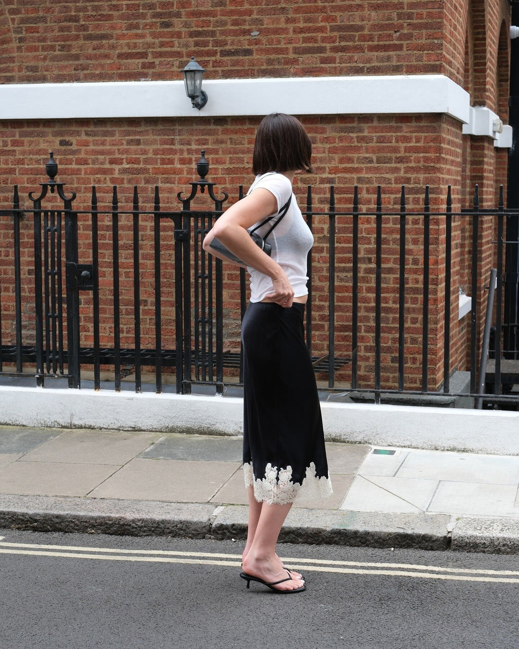 Women's Spring Lace Silk Stitching Vacation Seaside Skirts