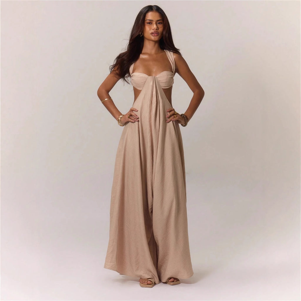 Women's Summer Chest Wide Leg One-piece Cartoon Jumpsuits