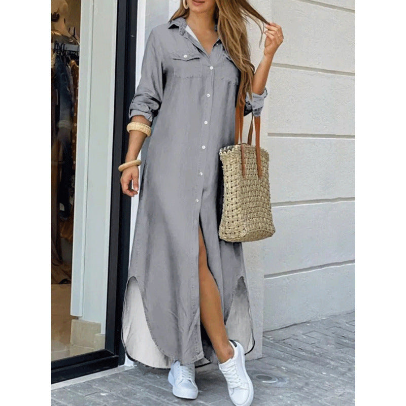 Creative Women's Fashion Sexy Print Shirtdress Dress