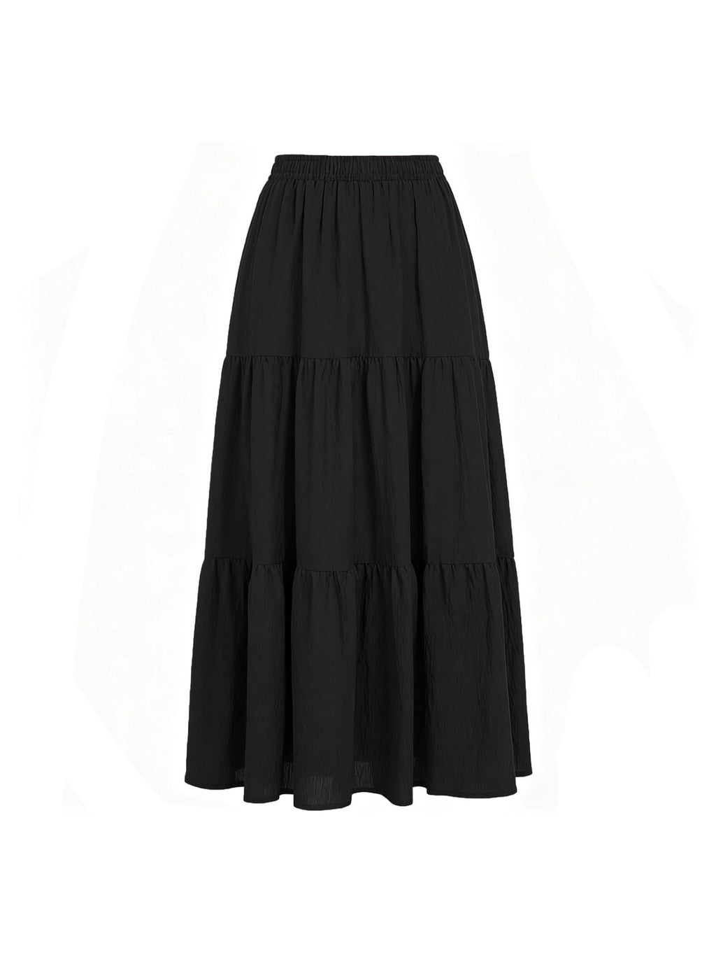 Women's Linen Pocket High Waist Elastic Band Lining Skirt