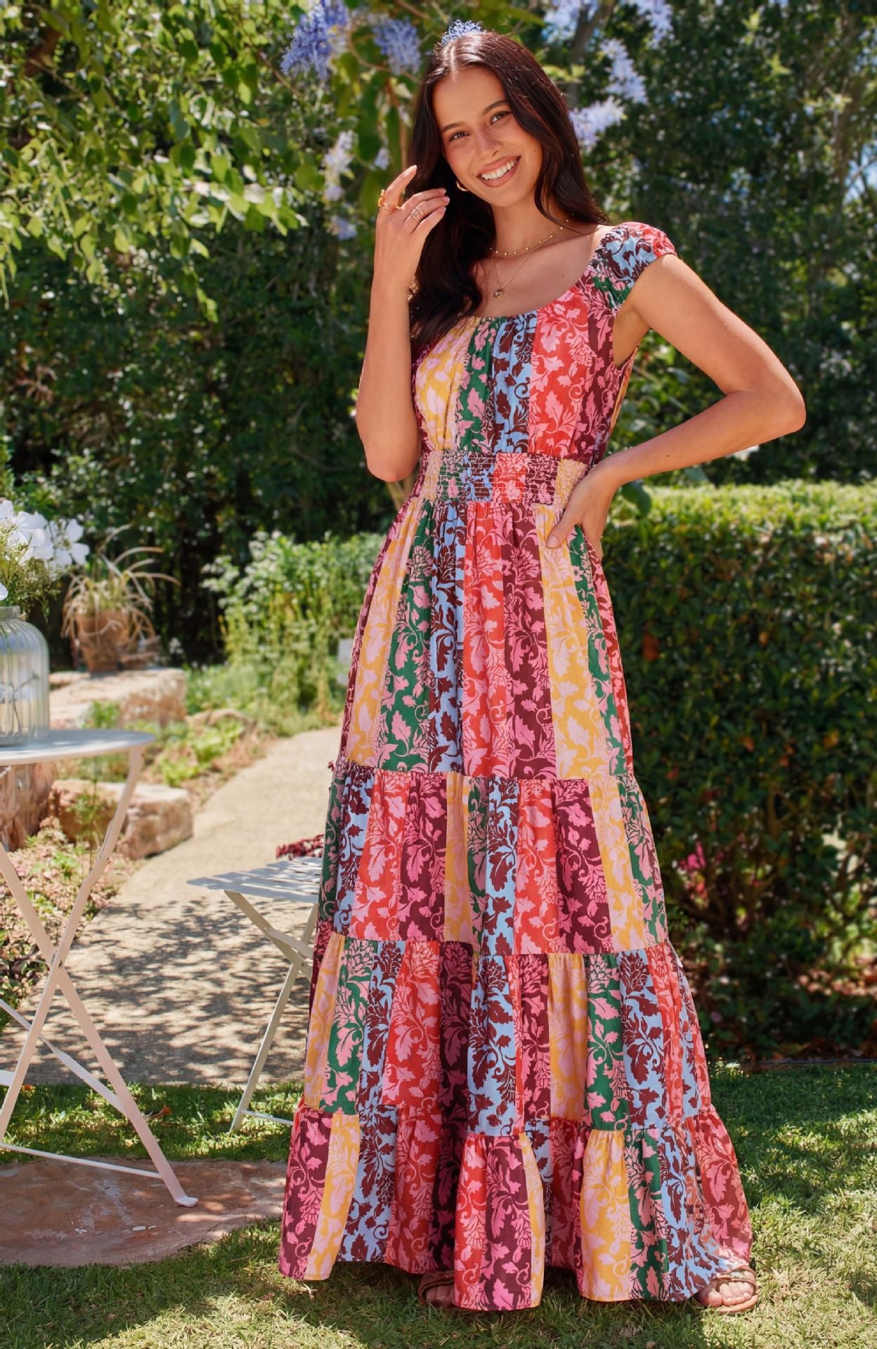 Durable Attractive Bohemian Style Printed Smocking Jumpsuits