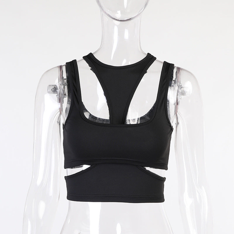 Classy Glamorous Solid Color Sleeveless Trendy Women's T-shirt