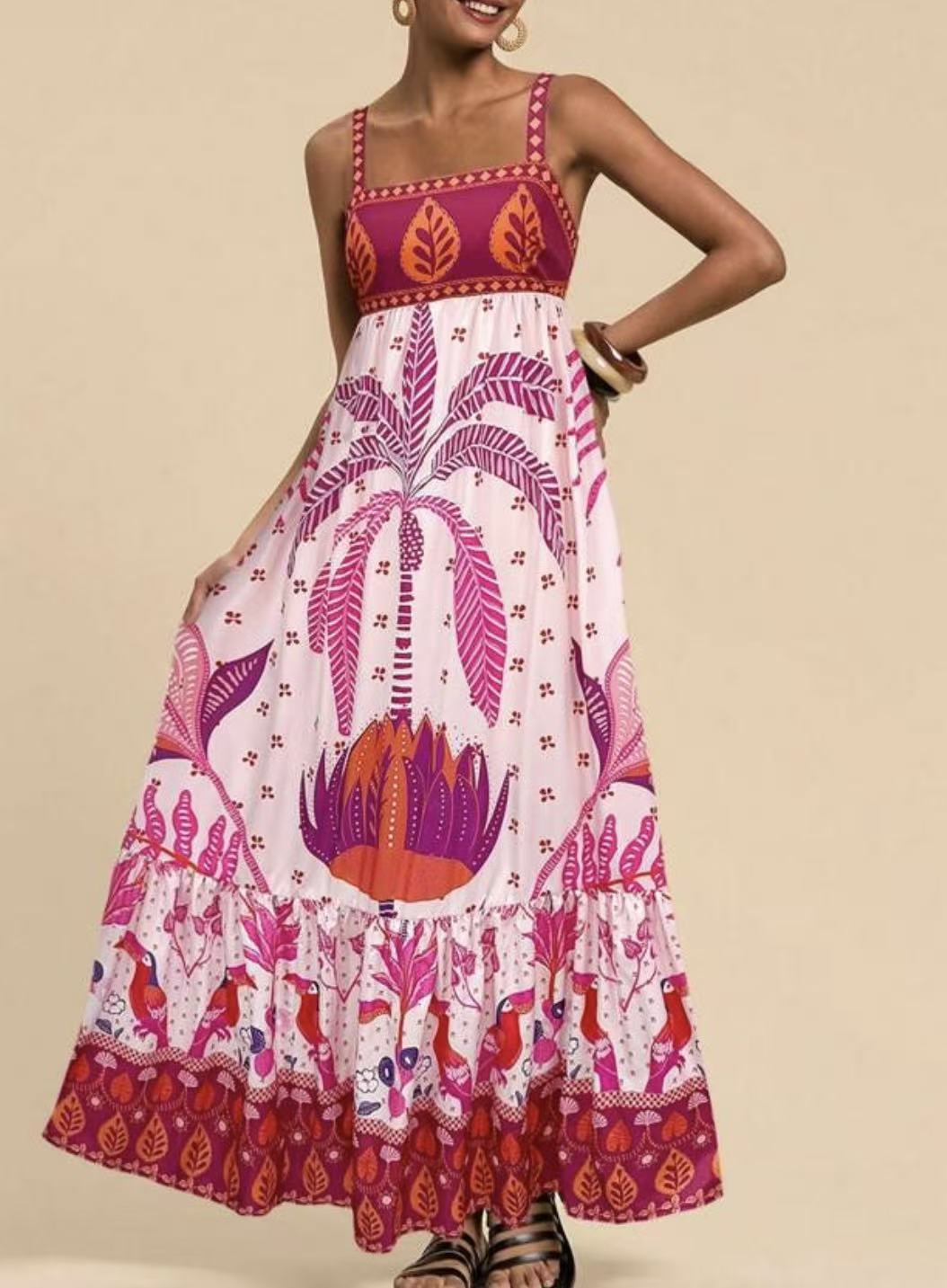 Floral Print Fashion Casual Holiday Style Dress
