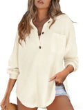 Attractive Elegant Women's Waffle Knit Waist Tops